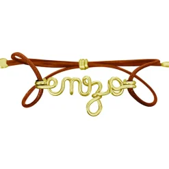 Bracelet cordon coton ciré Prénom goldfilled jaune (personnalisable)|Padam Padam Clearance