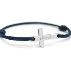 Outlet Petits trésors Bracelet cordon croix personnalisable (argent 925)