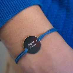 Sale Petits trésors Bracelet cordon homme Le chic personnalisable (argent 925°)