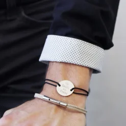 Sale Petits trésors Bracelet cordon homme Le chic personnalisable (argent 925°)