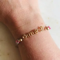 Bracelet cordon liberty Amour goldfilled jaune (personnalisable)|Padam Padam Sale