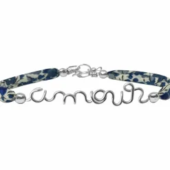 Online Padam Padam Bracelet cordon liberty Amour argent (personnalisable)