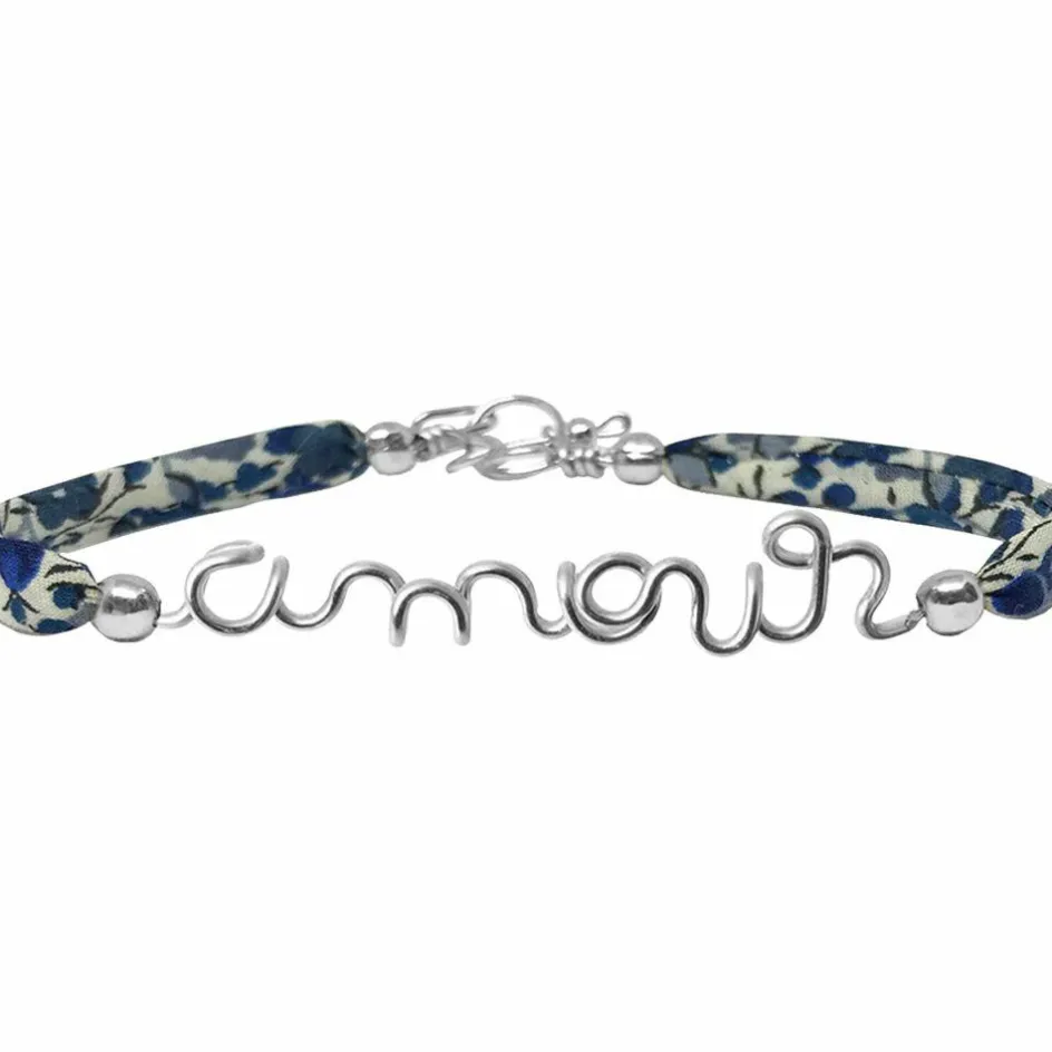 Online Padam Padam Bracelet cordon liberty Amour argent (personnalisable)