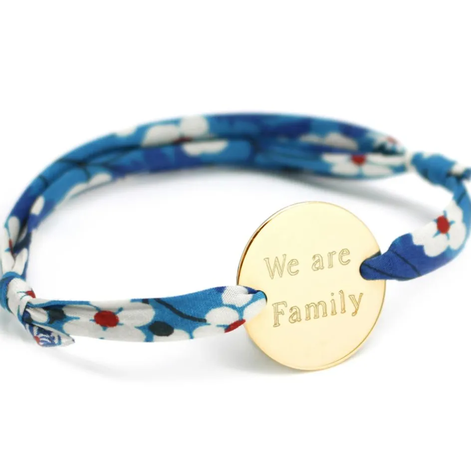 Bracelet cordon liberty Family personnalisable (plaqué or)|Petits trésors Best