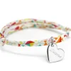 Bracelet cordon liberty Kids coeur personnalisable (argent 925°)|Petits trésors Discount