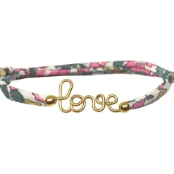 Outlet Padam Padam Bracelet cordon liberty Mon petit love jaune (personnalisable)