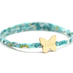 New Petits trésors Bracelet cordon liberty Papillon personnalisable (plaqué or)