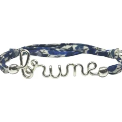 Hot Padam Padam Bracelet cordon liberty Prénom argent (personnalisable)