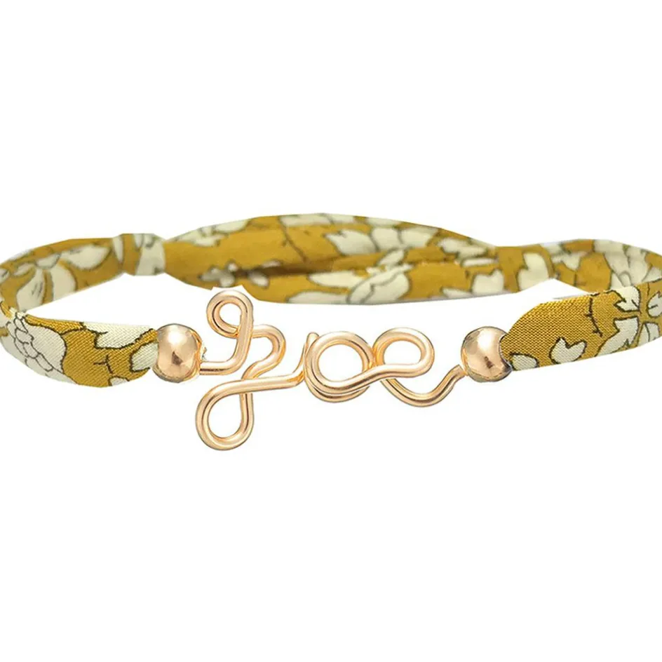 Online Padam Padam Bracelet cordon liberty Prénom goldfilled jaune (personnalisable)