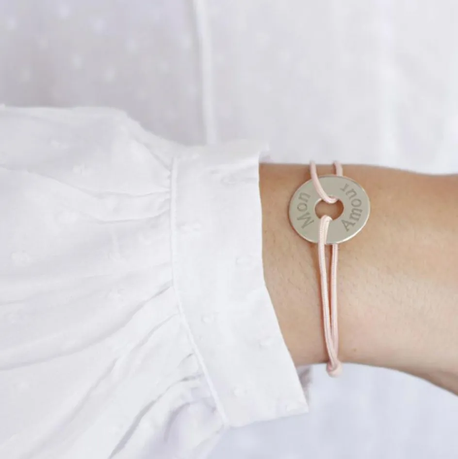 Bracelet cordon maman Petite Chérie (argent 925°)|Petits trésors Hot