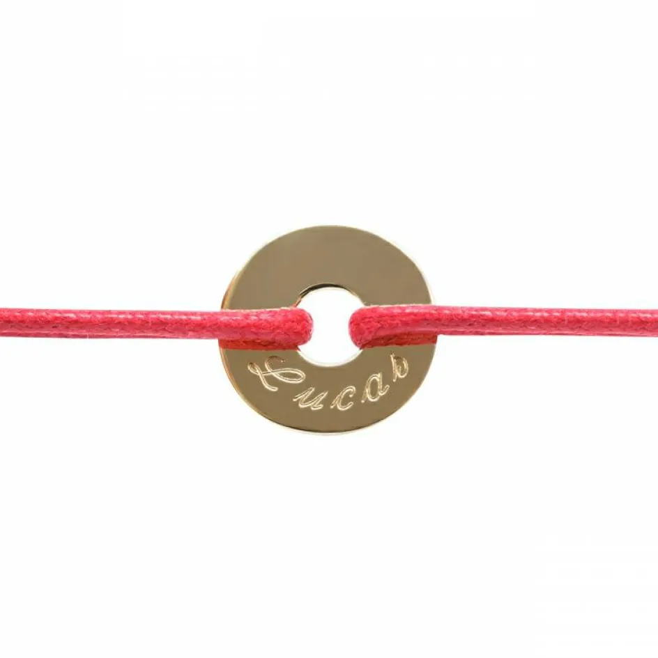 Bracelet cordon Mini Jeton (plaqué or jaune)|Petits trésors New
