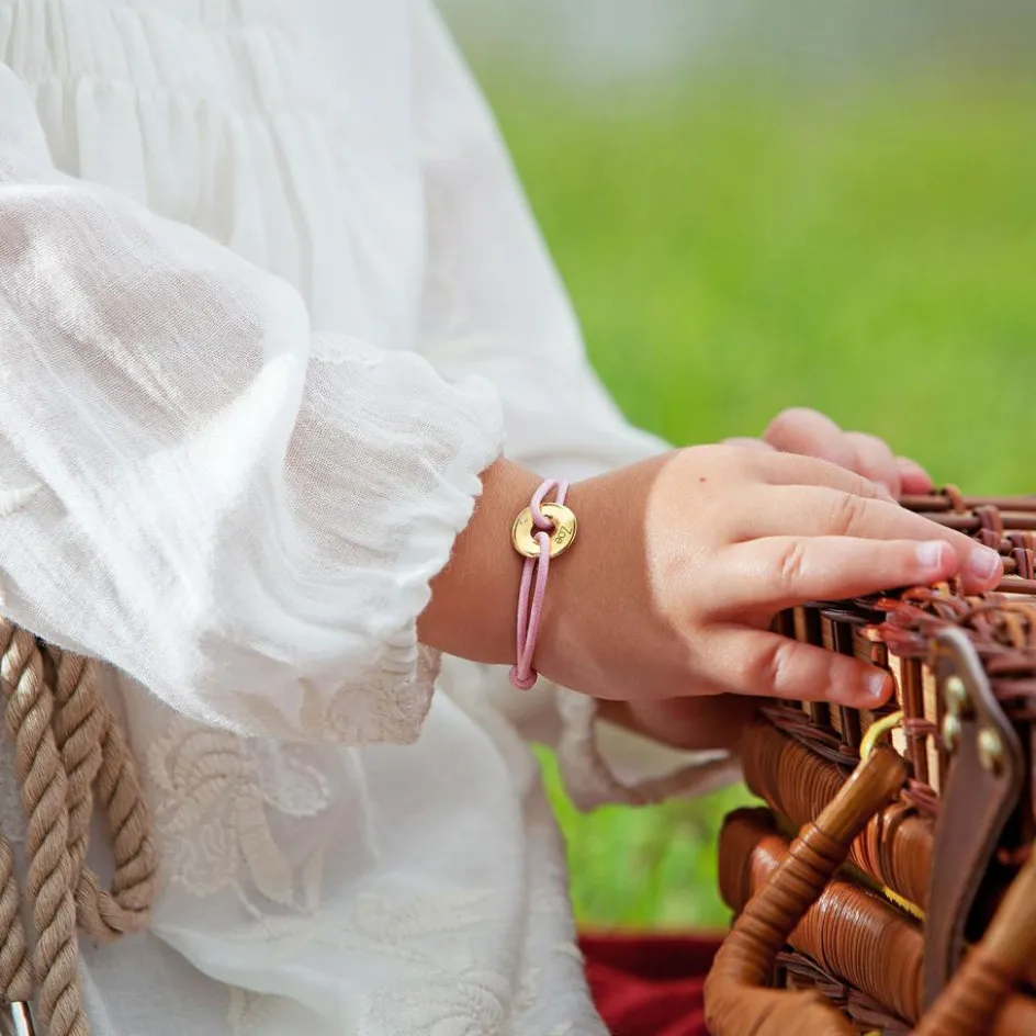 Bracelet cordon Mini Jeton (plaqué or jaune)|Petits trésors New