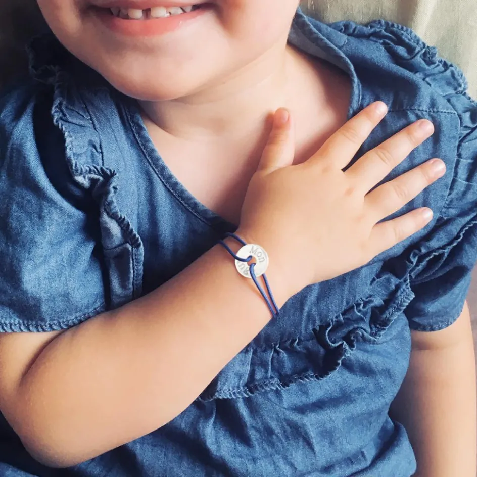 Clearance Petits trésors Bracelet cordon Mini jeton (argent 925°)