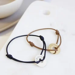 Clearance Petits trésors Bracelet cordon Mini jeton (argent 925°)