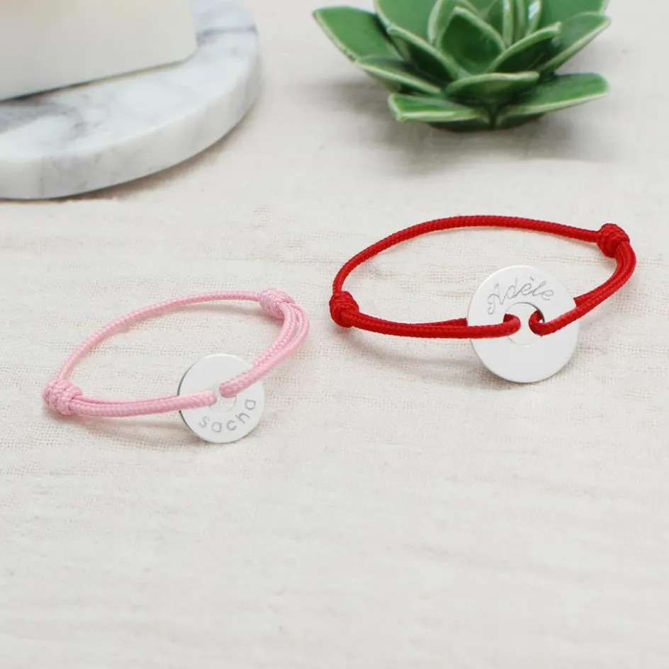 Clearance Petits trésors Bracelet cordon Mini jeton (argent 925°)