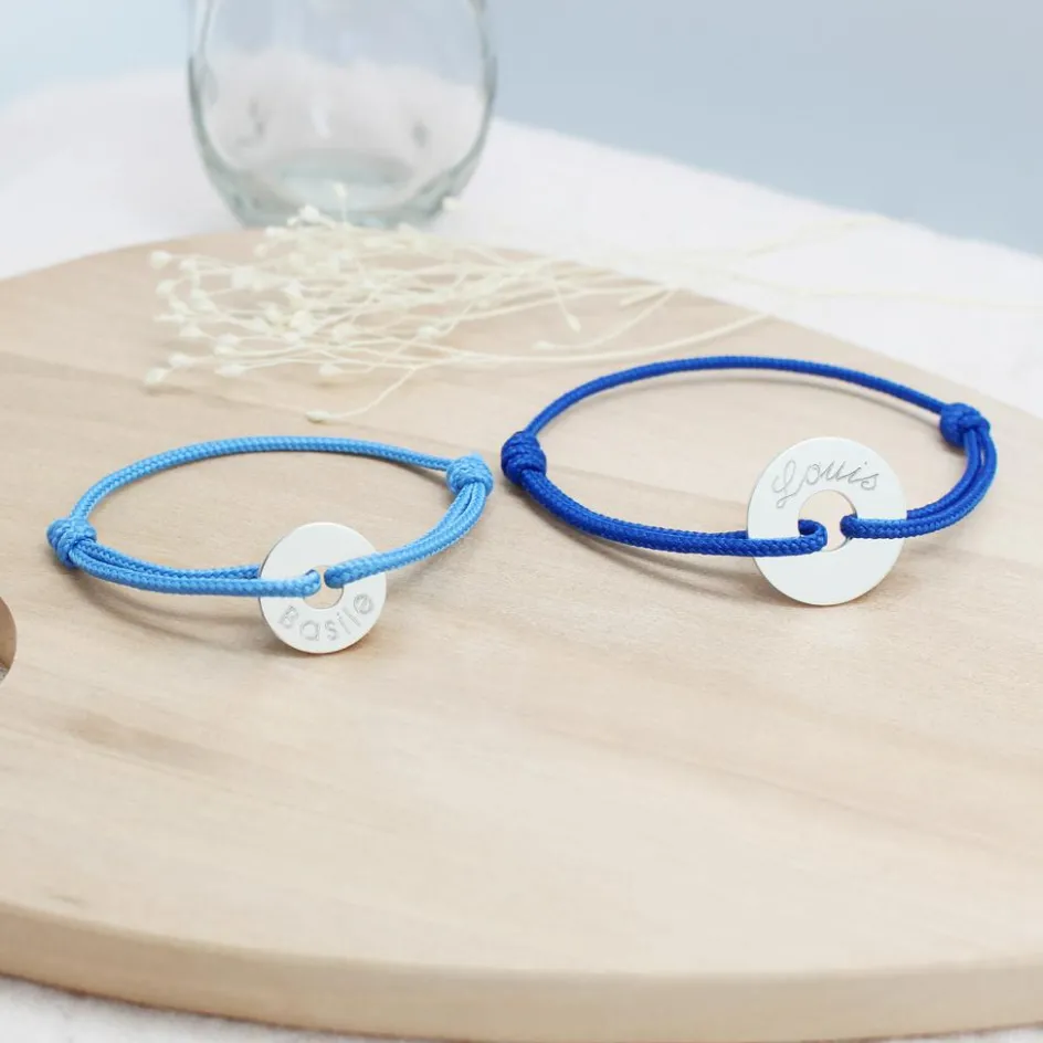 Clearance Petits trésors Bracelet cordon Mini jeton (argent 925°)