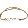 Bracelet cordon paillette Prénom goldfilled rose (personnalisable)|Padam Padam New