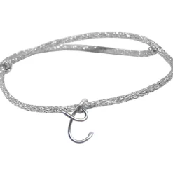 Best Padam Padam Bracelet cordon paillette initiale argent (personnalisable)