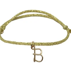 Bracelet cordon paillette initiale goldfilled jaune (personnalisable)|Padam Padam New