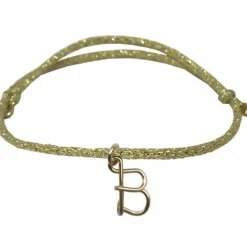 Hot Padam Padam Bracelet cordon paillette Majuscule goldfilled jaune (personnalisable)