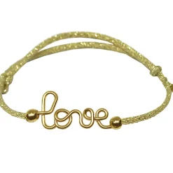 Online Padam Padam Bracelet cordon paillette Love goldfilled jaune (personnalisable)