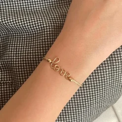 Online Padam Padam Bracelet cordon paillette Love goldfilled jaune (personnalisable)
