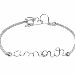 Online Padam Padam Bracelet cordon paillette Amour argent (personnalisable)