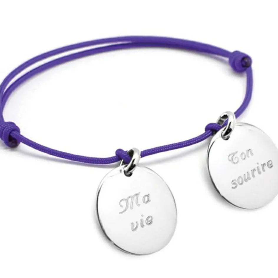 Sale Petits trésors Bracelet cordon médaille (argent 925°)