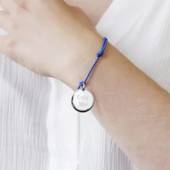 Sale Petits trésors Bracelet cordon médaille (argent 925°)