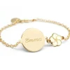 Bracelet enfant fleur laqué ivoire plaqué or (personnalisable)|Petits trésors Discount