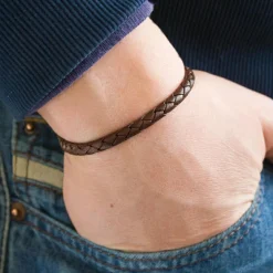 Bracelet L'Epicurien marron (acier)|Petits trésors Discount