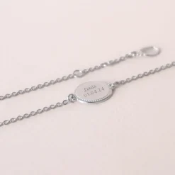 Bracelet médaille Madelaine (argent rhodié)|Mon Petit Poids Sale