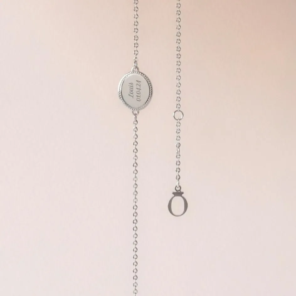 Bracelet médaille Madelaine (argent rhodié)|Mon Petit Poids Sale