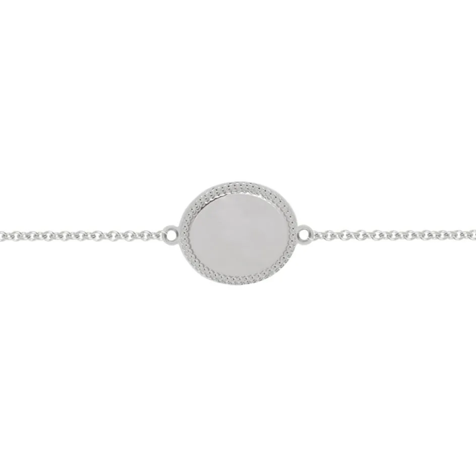 Bracelet médaille Madelaine (argent rhodié)|Mon Petit Poids Sale