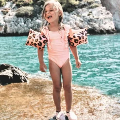 Discount Swim Essentials Brassards de natation Léopard rose et doré (2-6 ans)