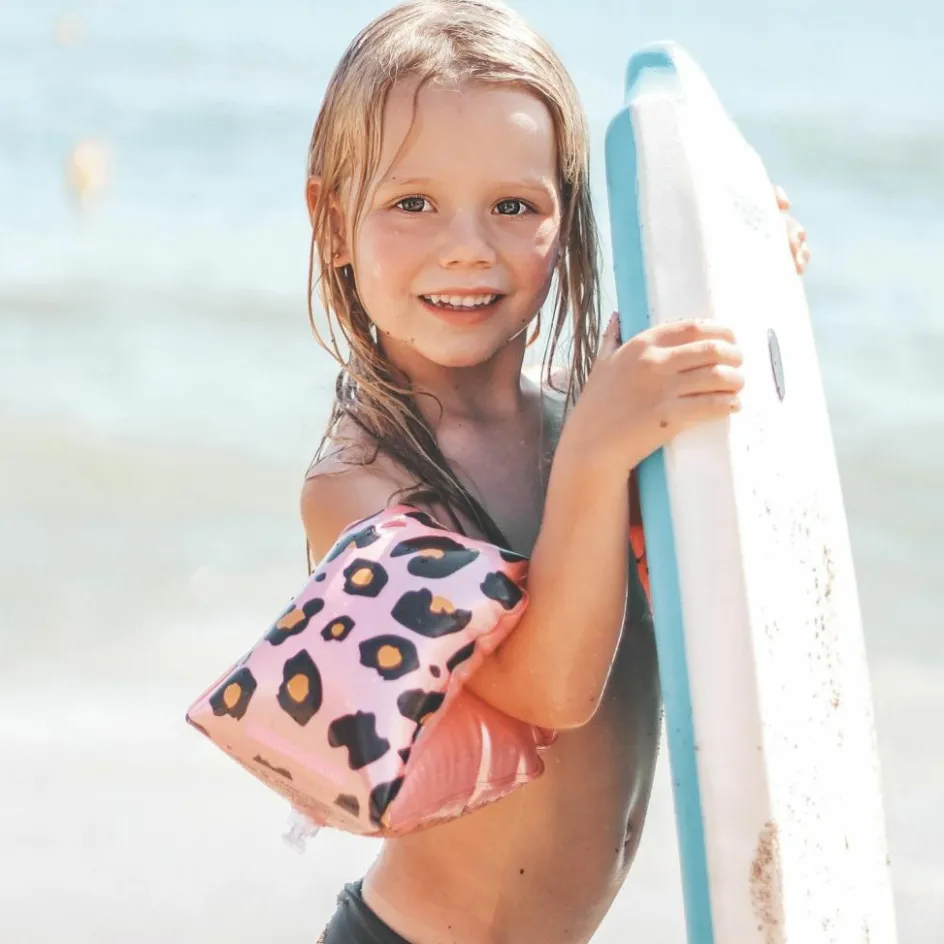 Discount Swim Essentials Brassards de natation Léopard rose et doré (2-6 ans)