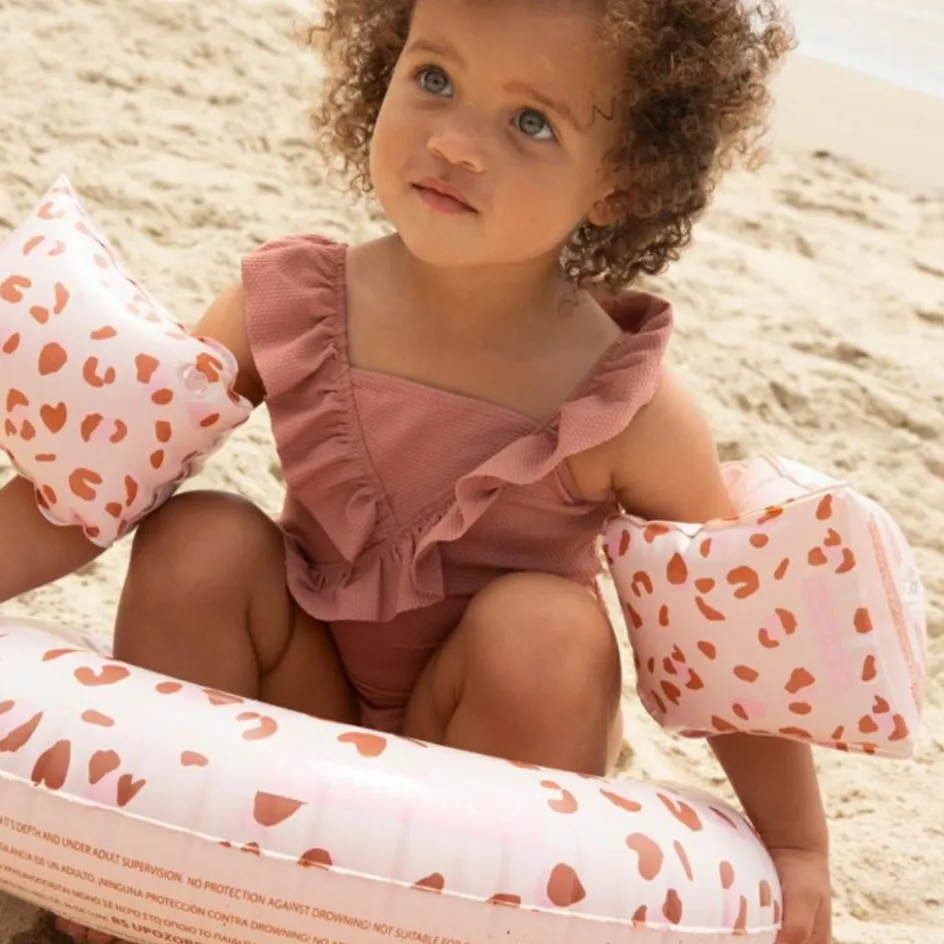 Brassards de natation Léopard vieux rose (0-2 ans)|Swim Essentials Hot