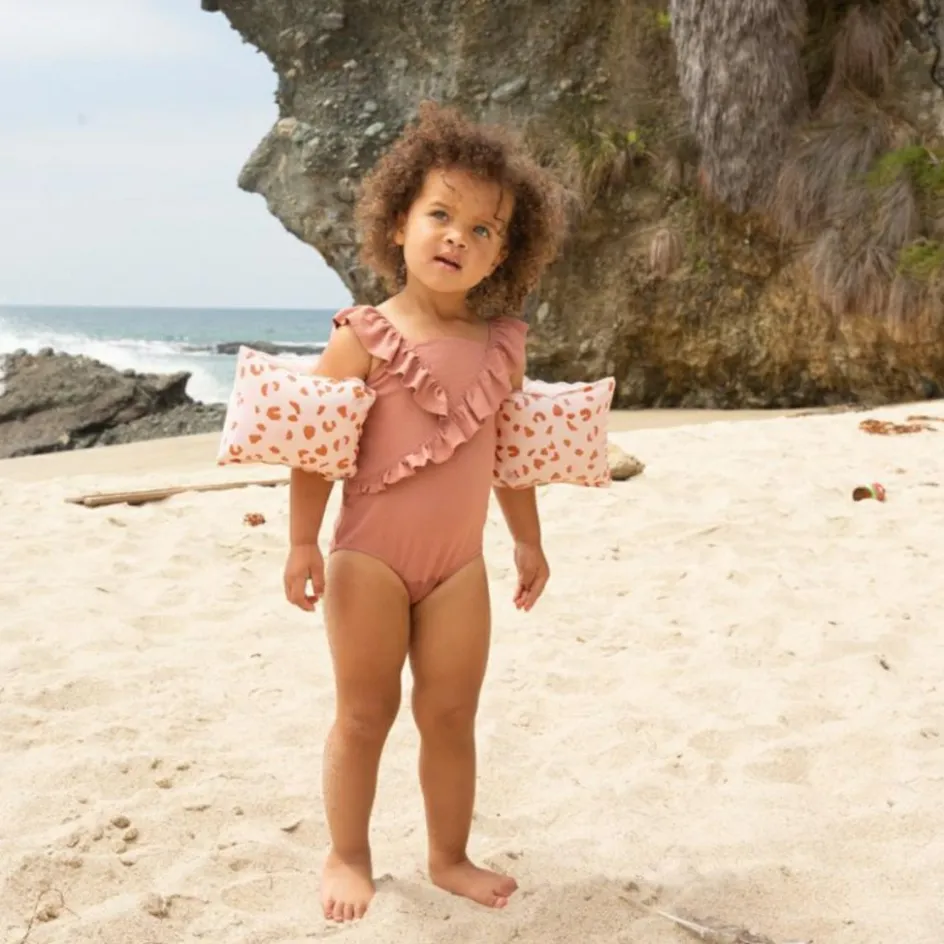 Brassards de natation Léopard vieux rose (0-2 ans)|Swim Essentials Hot