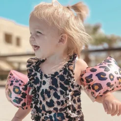 Brassards de natation Léopard rose et doré (0-2 ans)|Swim Essentials