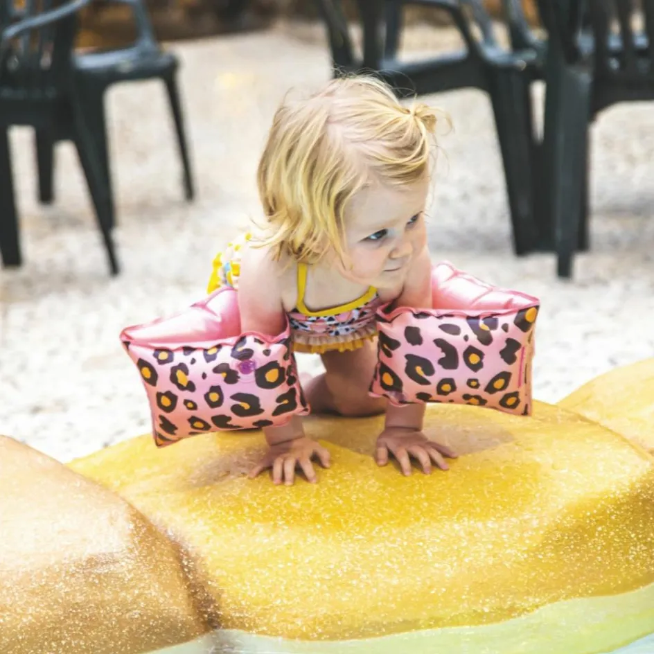 Brassards de natation Léopard rose et doré (0-2 ans)|Swim Essentials