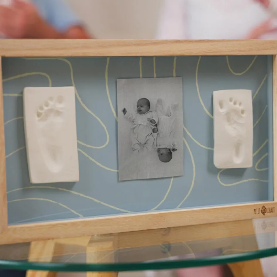 Sale Petit Artichaut Cadre photo 2 empreintes Blue Abstrait