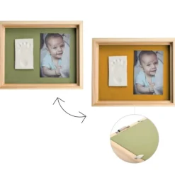 Cadre photo empreinte en bois Pure Frame avec fond réversible|Baby Art