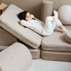 Canapé modulable Settee Biscuit molletonné|Wigiwama New