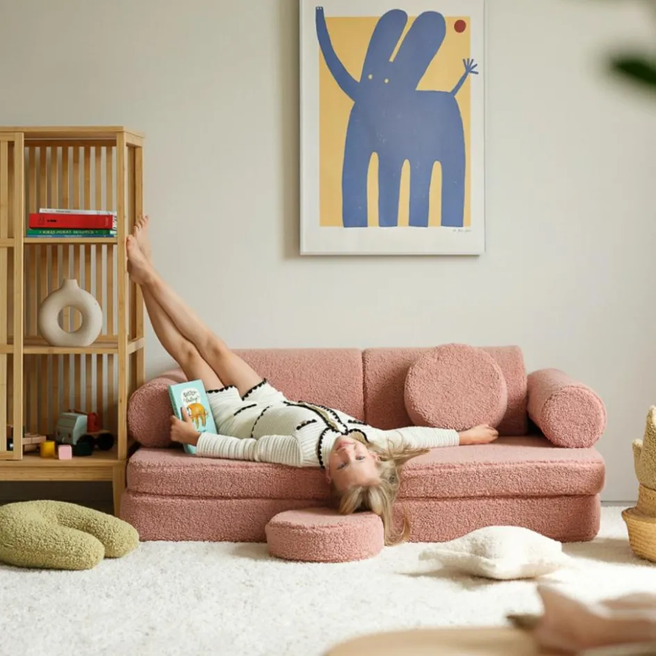 Canapé modulable Settee Guava Pink molletonné|Wigiwama