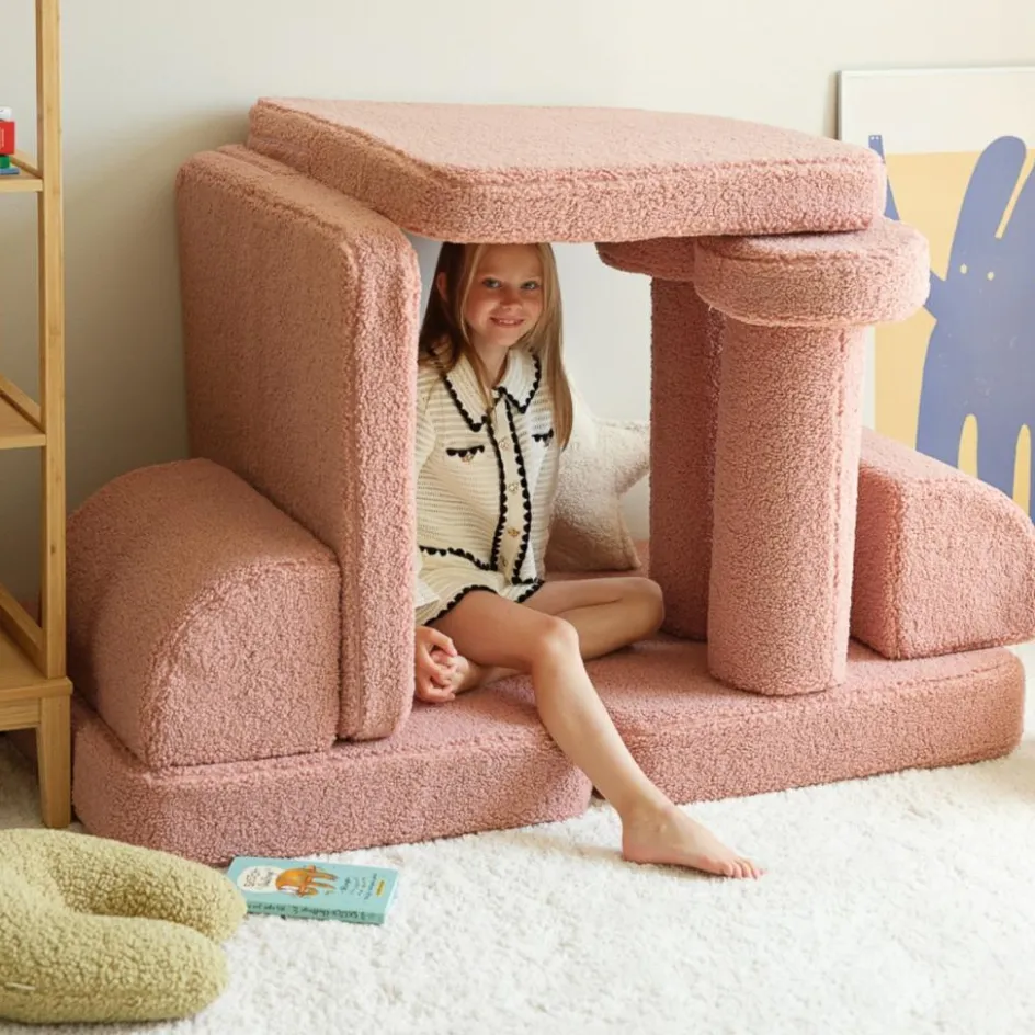 Canapé modulable Settee Guava Pink molletonné|Wigiwama