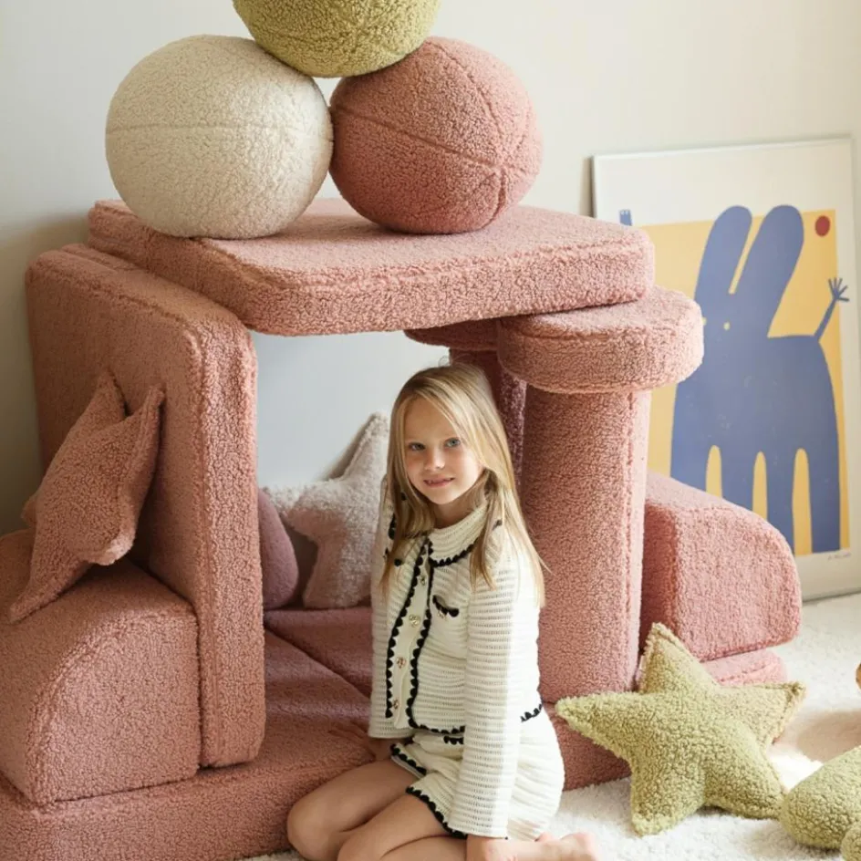 Canapé modulable Settee Guava Pink molletonné|Wigiwama