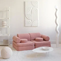 Canapé modulable Settee Guava Pink molletonné|Wigiwama