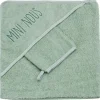 Sale Trois Kilos Sept Cape de bain + gant Mini nous Sauge (70 x 70 cm)