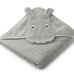 Cape de bain Albert hippo vert d'eau (70 x 70 cm)|Liewood