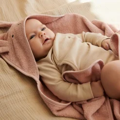 Cape de bain Albert Rabbit rose (70 x 70 cm)|Liewood New